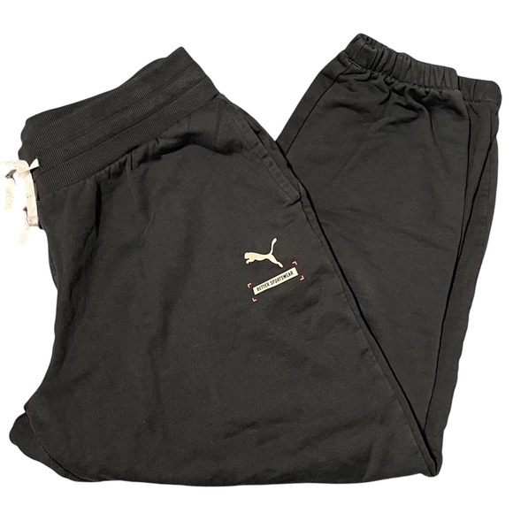 Puma Speckled Drawstring Logo Pocket Jogger Sweatpants Phantom Black Size Large - Picture 13 of 16